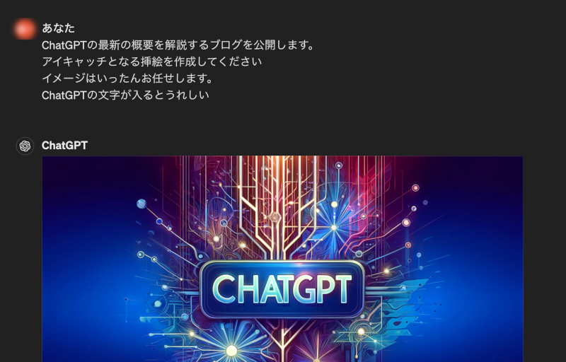 ChatGPTによる画像生成